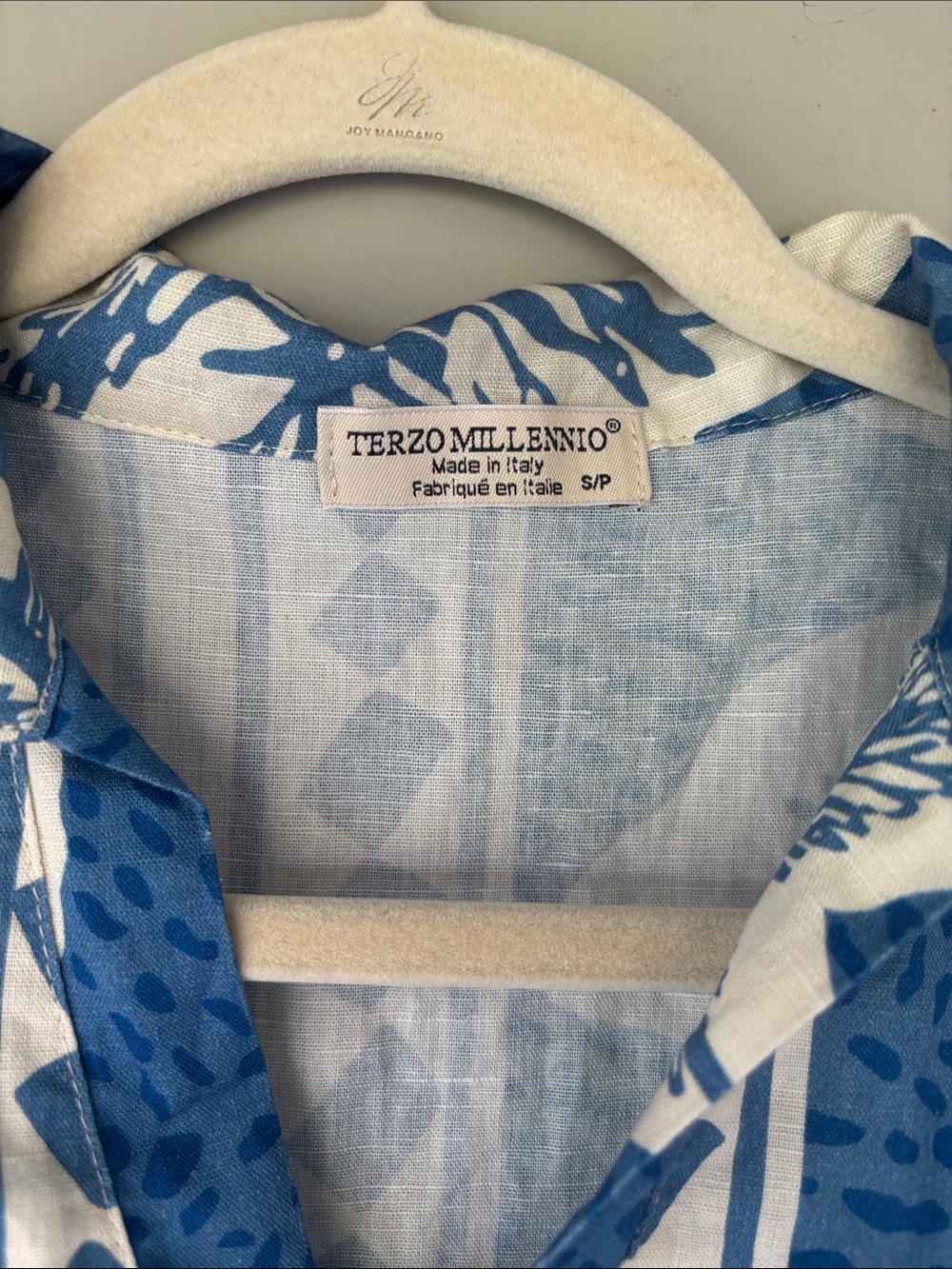 Terzo Millennio blue and white tropical dress made in Italy - Picture 2 of 7